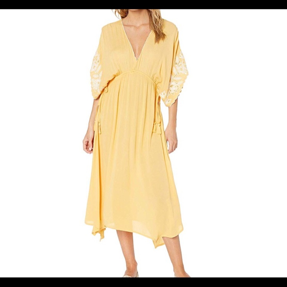 Rip Curl XS yellow tunic Midi dress new with tags
